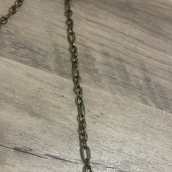 Hand crafted necklace bib statement rose floral hemp bronze chain boho artisan - Picture 5 of 10